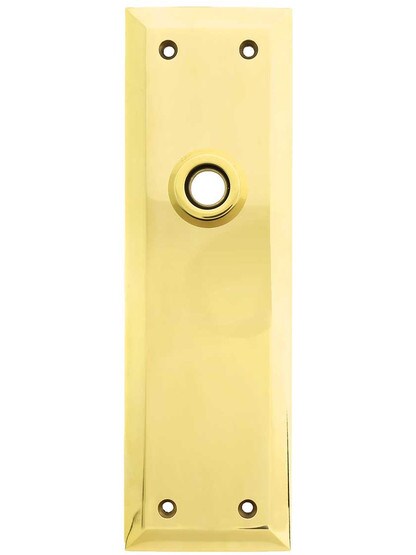 Large Forged-Brass New York Door Plate in Un-Lacquered Brass.